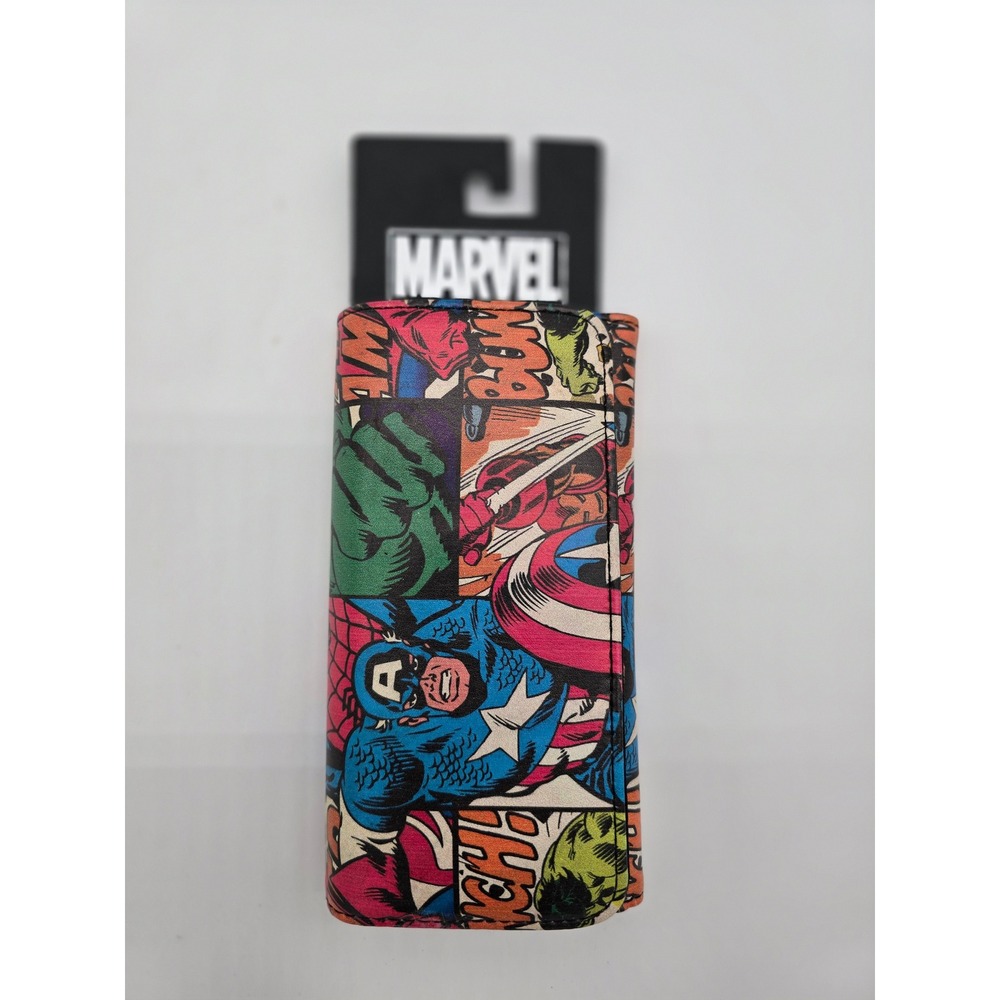 Marvel Bioworld Comic Book Panel Trifold Wallet Avengers Spider-Man Hulk NEW